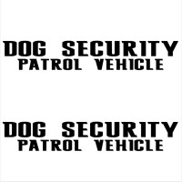 2 x Dog Security-Patrol Vehicle-Large 750mm x 120mm Cut Vinyl Designs-Car,Van,Truck,Lorry,Bumper Sign-External Bodywork or Outside Window Stickers Decal-For Any Car or Van VW Citroen Golf Ford Transit Black-Excellent for Tinted Windows or Bodywork